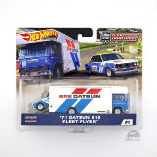 HOT WHEELS Premium Car Culture Team Transport #9 '71 Datsun 510 & Fleet Flyer