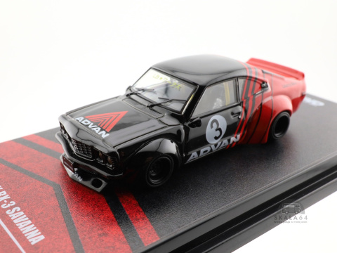 * Inno64 * Mazda RX-3 * LBWK * Savanna * Advan Livery * Black / Red * Liberty Walk *