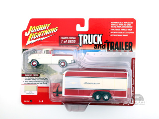 JOHNNY LIGHTNING 1955 Chevy Cameo & Trailer Bombay Ivory JLBT014B