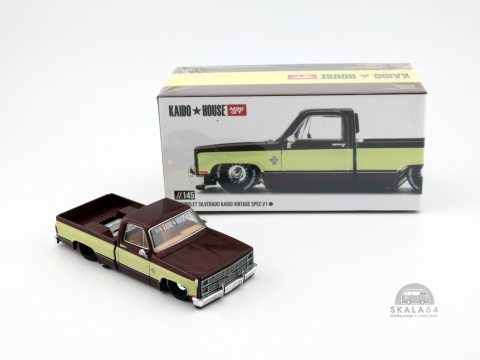 * MINI GT * Kaido House * 145 * Chevrolet Silverado Kaido Vintage Spec V1 * Brown / Cream *