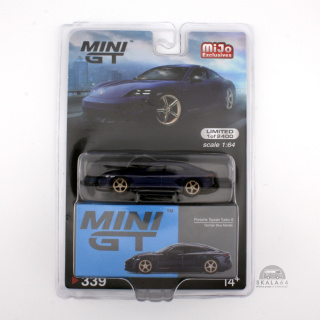 MINI GT Porsche Taycan Turbo S Gentian Blue Metallic Limited Edition MiJo Exclusives