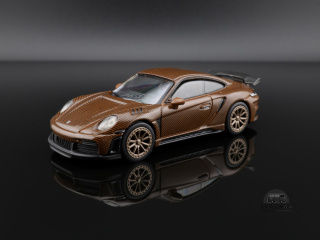 POP RACE PR64-49 Porsche 992 Stinger GTR Carbon Edition Brown