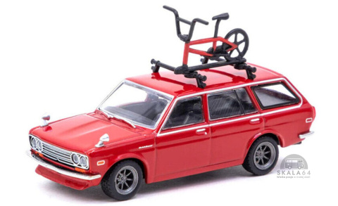 * Tarmac Works * Datsun Bluebird 510 Wagon * Red * +Bicycle * * Tarmac Works * Datsun Bluebird 510 Wagon * Red * +Bicycle *