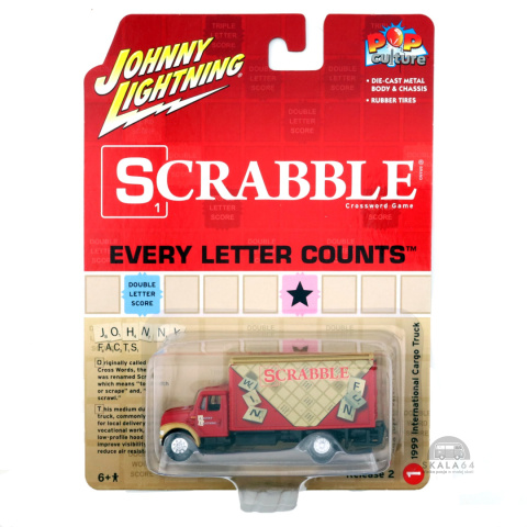* JOHNNY LIGHTNING * 1999 International Cargo Truck * Scrabble * Pop Culture *