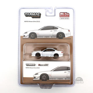 TARMAC WORKS Vertex Nissan Silvia (S15) White Metallic MiJo Exclusives Limited Edition