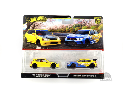 * HOT WHEELS Premium * Car Culture * 2-Pack * '99 Honda Civic Type R (EK9) & Honda Civic Type R * 1:64 * * HOT WHEELS Premium * Car Culture * 2-Pack * '99 Honda Civic Type R (EK9) & Honda Civic Type R * 1:64 *