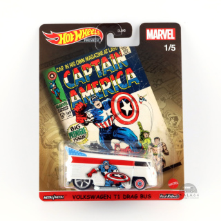 HOT WHEELS Premium Marvel Volkswagen VW T1 Drag Bus Capitan America GRL44