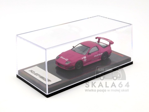 Model samochodu Mazda RX-7 FC3S RE Amemiya Matte Purple Metallic  w skali 1:64 - gablotka