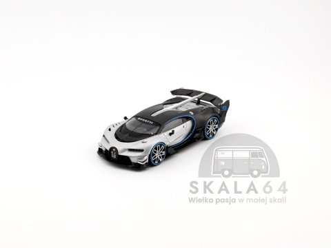 Model samochodu Bugatti Vision Gran Turismo Silver w skali 1:64 - przód