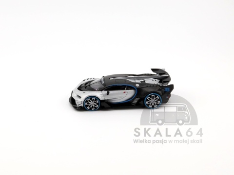 Model samochodu Bugatti Vision Gran Turismo Silver w skali 1:64 - bok