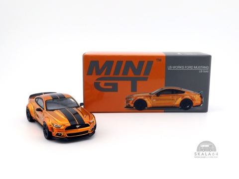 * MINI GT * Ford Mustang * LB-Works * Liberty Walk * Gold * LHD * MGT00847-L *