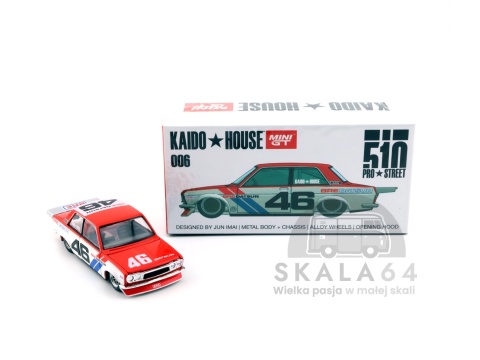 Model samochodu Kaido House 006 Datsun 510 Pro Street BRE 510 V2 w skali 1:64 - pudełko