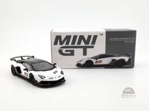* MINI GT * Lamborghini Aventador SVJ * #63 * Bianco Asopo * LHD * MGT00842-L * * MINI GT * Lamborghini Aventador SVJ * #63 * Bianco Asopo * LHD * MGT00842-L *