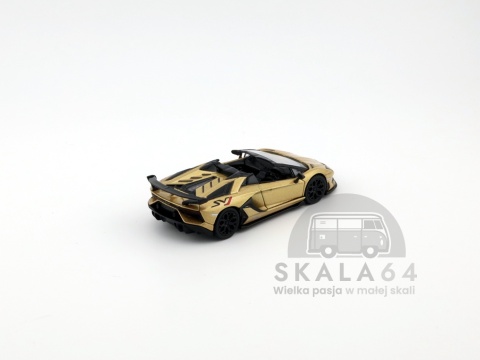 Model samochodu Lamborghini Aventador SVJ Roadster Oro Elios w skali 1:64 - tył