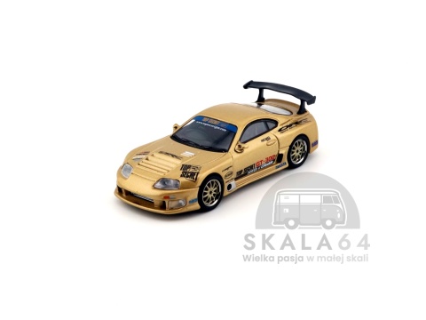 Model samochodu Toyota Supra A80 Top Secret GT-300 Gold w skali 1:64 - przód