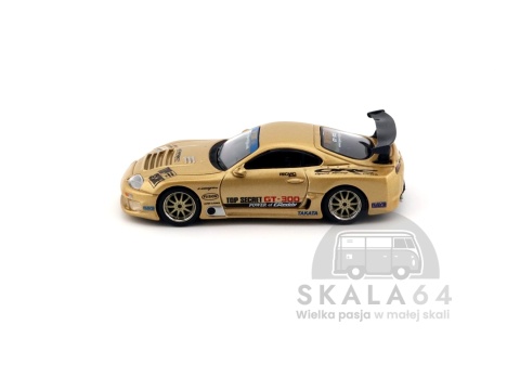 Model samochodu Toyota Supra A80 Top Secret GT-300 Gold w skali 1:64 - bok