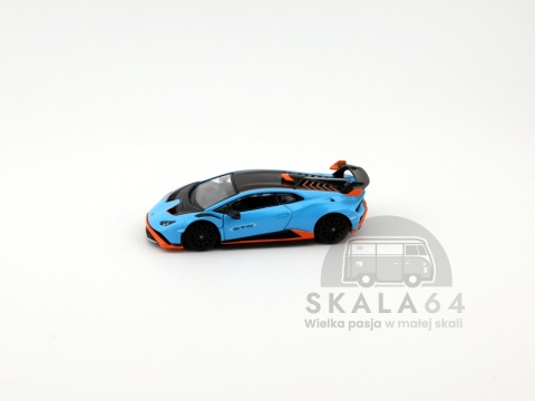 Model samochodu Lamborghini Huracan STO Blue w skali 1:64 - bok