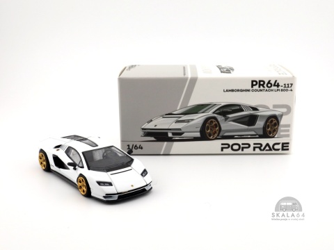 * POP RACE * PR64-0117 * Lamborghini Countach LPI 800-4 * Bianco * PR640117 * * POP RACE * PR64-0117 * Lamborghini Countach LPI 800-4 * Bianco * PR640117 *