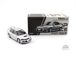 POP RACE PR64-0140 Mitsubishi Lancer Evolution IV Steel Silver Metallic PR640140