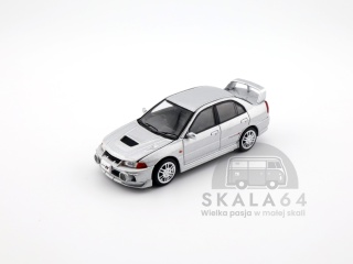 POP RACE PR64-0140 Mitsubishi Lancer Evolution IV Steel Silver Metallic PR640140