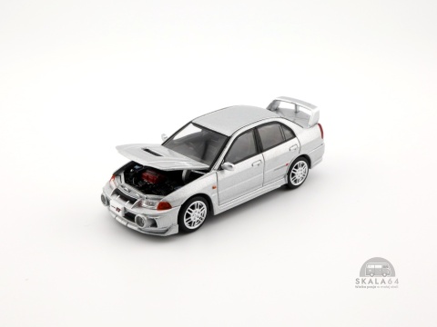 * POP RACE * PR64-0140 * Mitsubishi Lancer Evolution IV * Steel Silver Metallic * PR640140 * * POP RACE * PR64-0140 * Mitsubishi Lancer Evolution IV * Steel Silver Metallic * PR640140 *