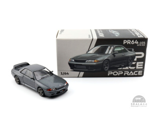 POP RACE PR64-101 Nissan Skyline GTR R32 Gun Grey Metallic PR640101