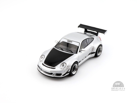 * POP RACE * PR64-130 * Porsche 997 RWB Silver * PR640130 * * POP RACE * PR64-130 * Porsche 997 RWB Silver * PR640130 *