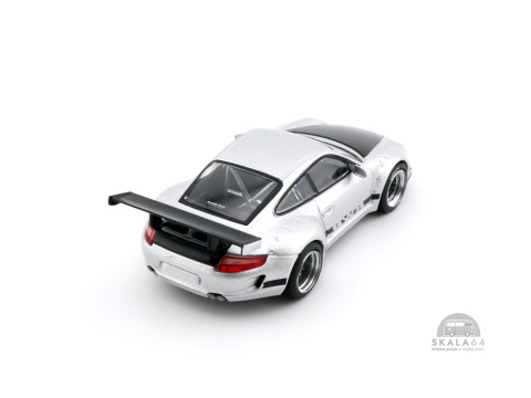 * POP RACE * PR64-130 * Porsche 997 RWB Silver * PR640130 * * POP RACE * PR64-130 * Porsche 997 RWB Silver * PR640130 *