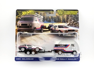 HOT WHEELS Premium Car Culture Team Transport #78 DMC LeLorean & HW Rally Hauler