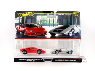 HOT WHEELS Premium Car Culture 2-Pack Lamborghini Countach LP5000 QV & Lancia Stratos Zero