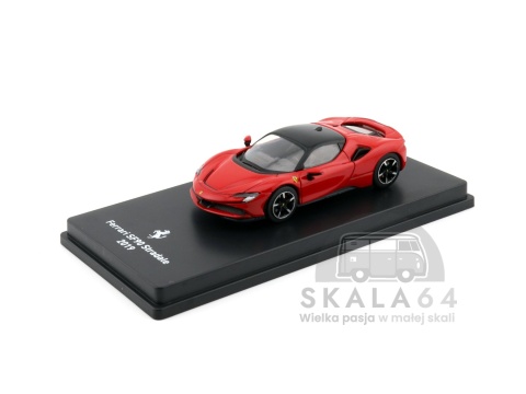 Model samochodu Ferrari SF90 Stradale 2019 Red Black w skali 1:64 - przód