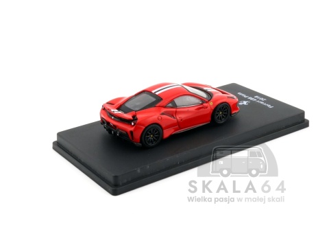 Model samochodu Ferrari 488 Pista 2018 Red White Black w skali 1:64 - tył