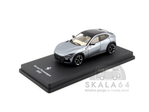 Model samochodu Ferrari Purosangue 2022 Grey Black w skali 1:64 - przód