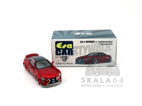 Model samochodu Lexus LC500 LB Works Metal Red Liberty Walk w skali 1:64 - pudełko