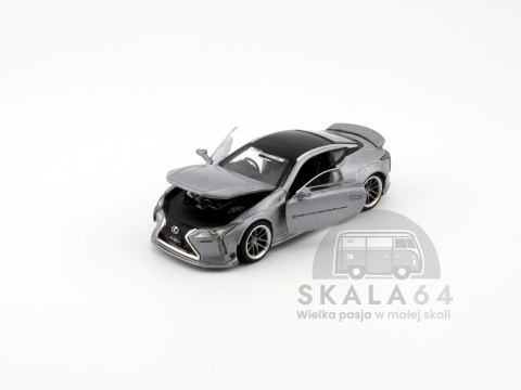 Model samochodu Lexus LC500 LB Works Metal Silver Liberty Walk w skali 1:64