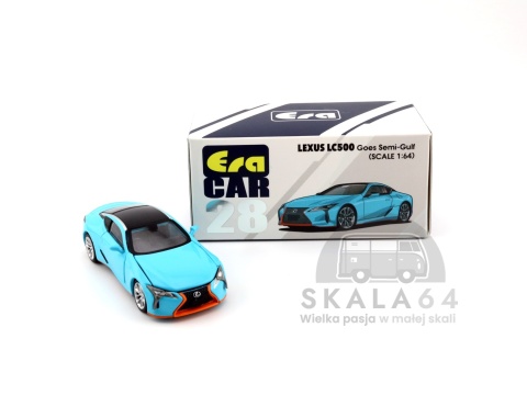 Model samochodu Lexus LC500 Gulf w skali 1:64 - pudełko