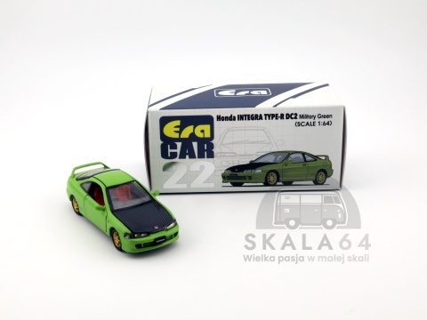 Model samochodu Honda Integra Type-R DC2 Military Green w skali 1:64 - pudełko
