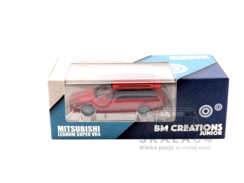 Model samochodu Mitsubishi Legnum Super VR4 RED LHD w skali 1:64 - pudełko