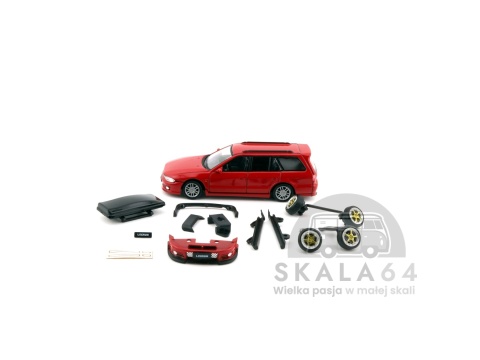 Model samochodu Mitsubishi Legnum Super VR4 RED LHD w skali 1:64 - akcesoria