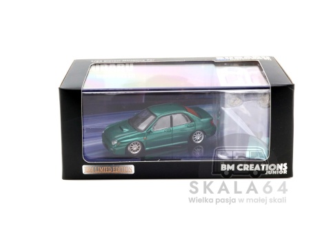 Model samochodu Subaru Impreza WRX STi Custom Green w skali 1:64 - pudełko