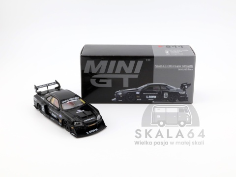 Model samochodu Nissan LB-ER34 Super Silhouette Skyline Black w skali 1:64 - pudełko