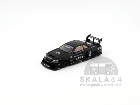 Model samochodu Nissan LB-ER34 Super Silhouette Skyline Black w skali 1:64 - przód