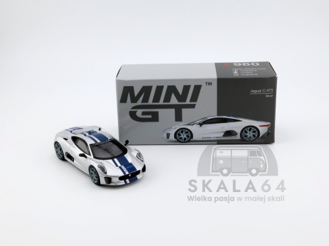 Model samochodu Jaguar C-X75 Silver w skali 1:64 - pudełko