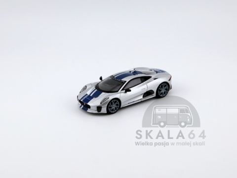 Model samochodu Jaguar C-X75 Silver w skali 1:64 - przód