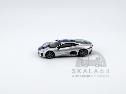 Model samochodu Jaguar C-X75 Silver w skali 1:64 - bok