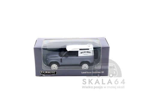 Model samochodu Land Rover Defender 90 Matt Blue Grey w skali 1:64 - pudełko