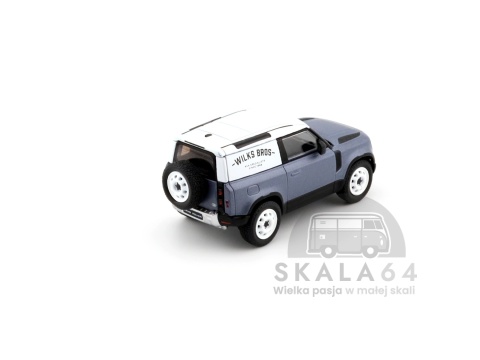 Model samochodu Land Rover Defender 90 Matt Blue Grey w skali 1:64 - tył