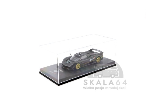 Model samochodu Pagani Huayra R Matt Black Carbon Fiber w skali 1:64 - gablotka
