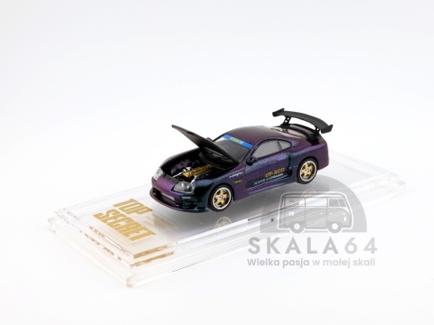 Model samochodu Toyota Supra A80 GT-300 Top Secret Chameleon Purple Sydney Royal Easter Show 2025 w skali 1:64 - maska
