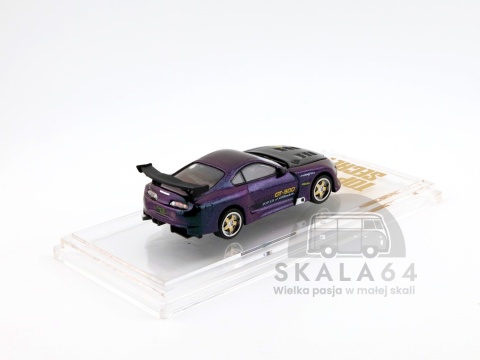 Model samochodu Toyota Supra A80 GT-300 Top Secret Chameleon Purple Sydney Royal Easter Show 2025 w skali 1:64 - tył